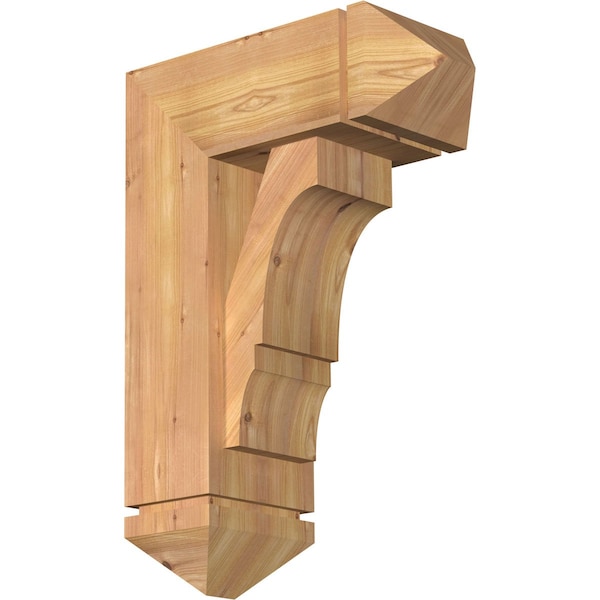 Ekena Millwork Balboa Arts and Crafts Smooth Bracket w/ Offset Brace, Western Red Cedar, 7 1/2"W x 18"D x 26"H BKT0806X18X26BOA03SWR - main